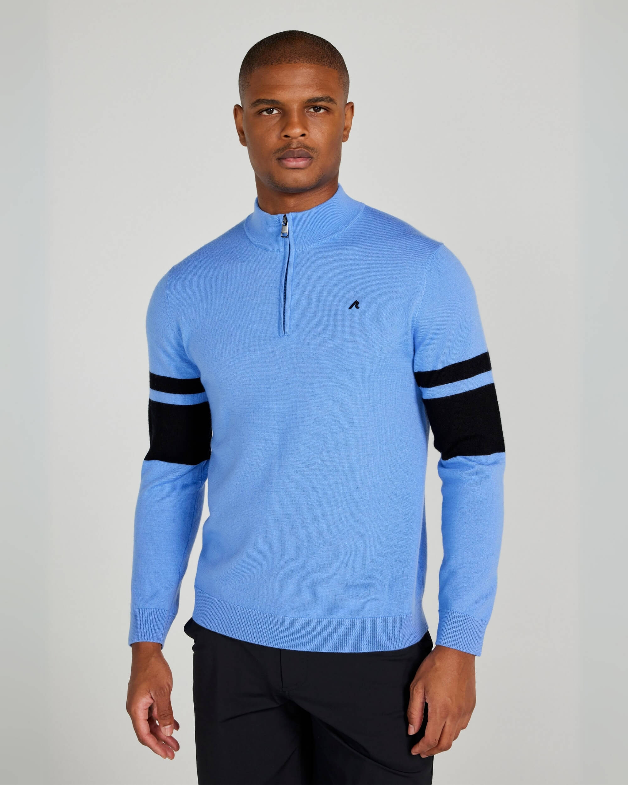 Stayner Merino Quarter Zip in Bleu