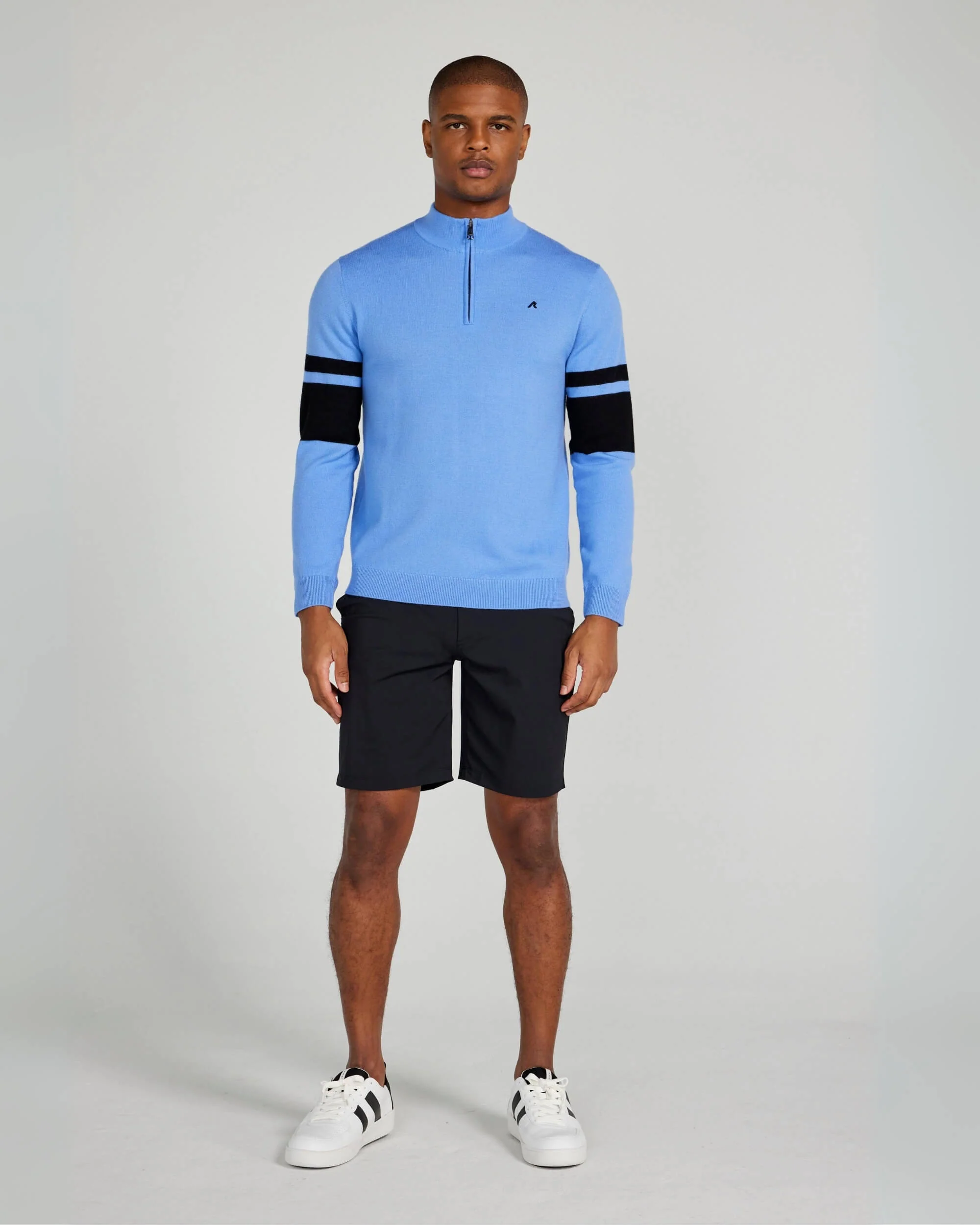 Stayner Merino Quarter Zip in Bleu - Image 2