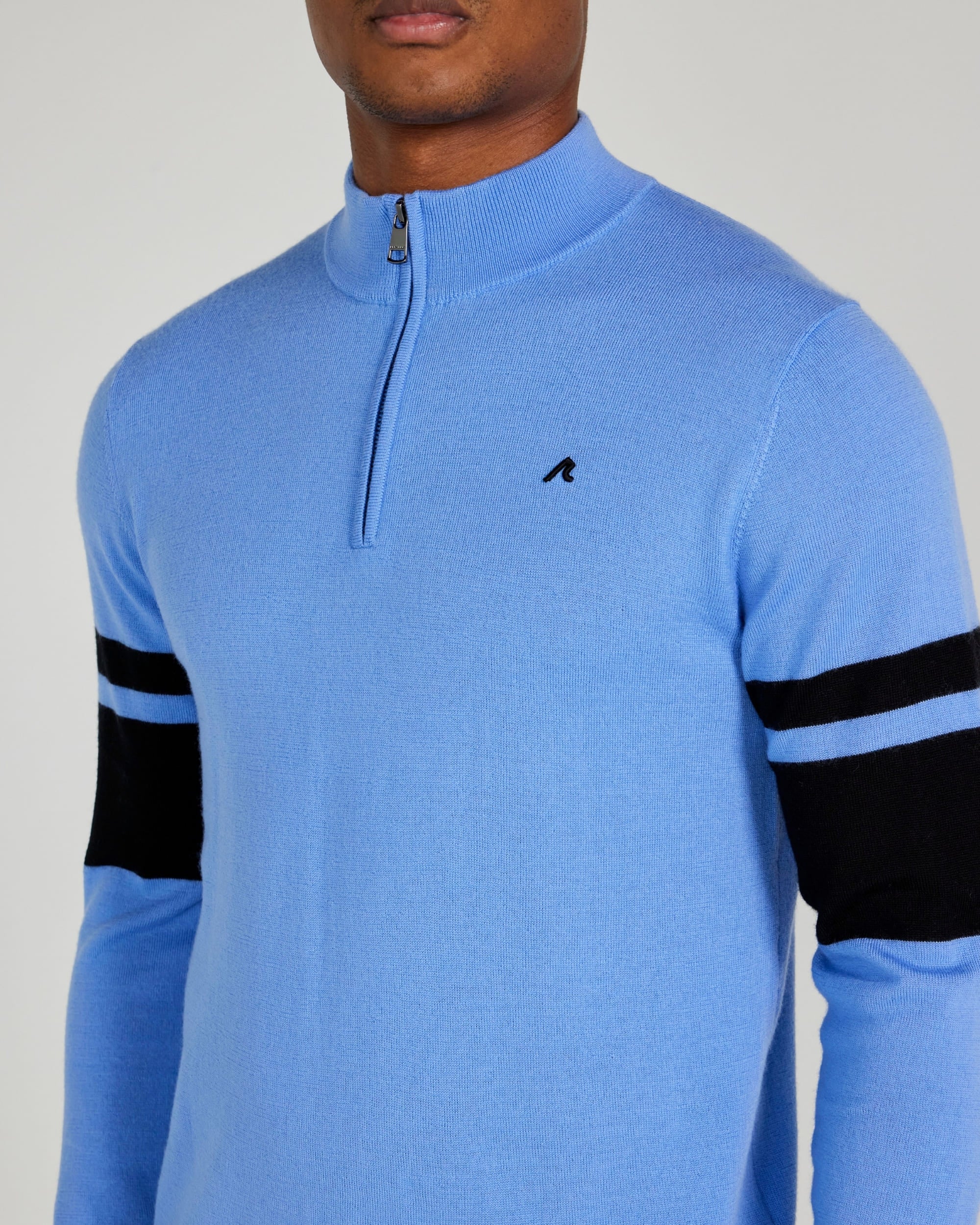 Stayner Merino Quarter Zip in Bleu - Image 3