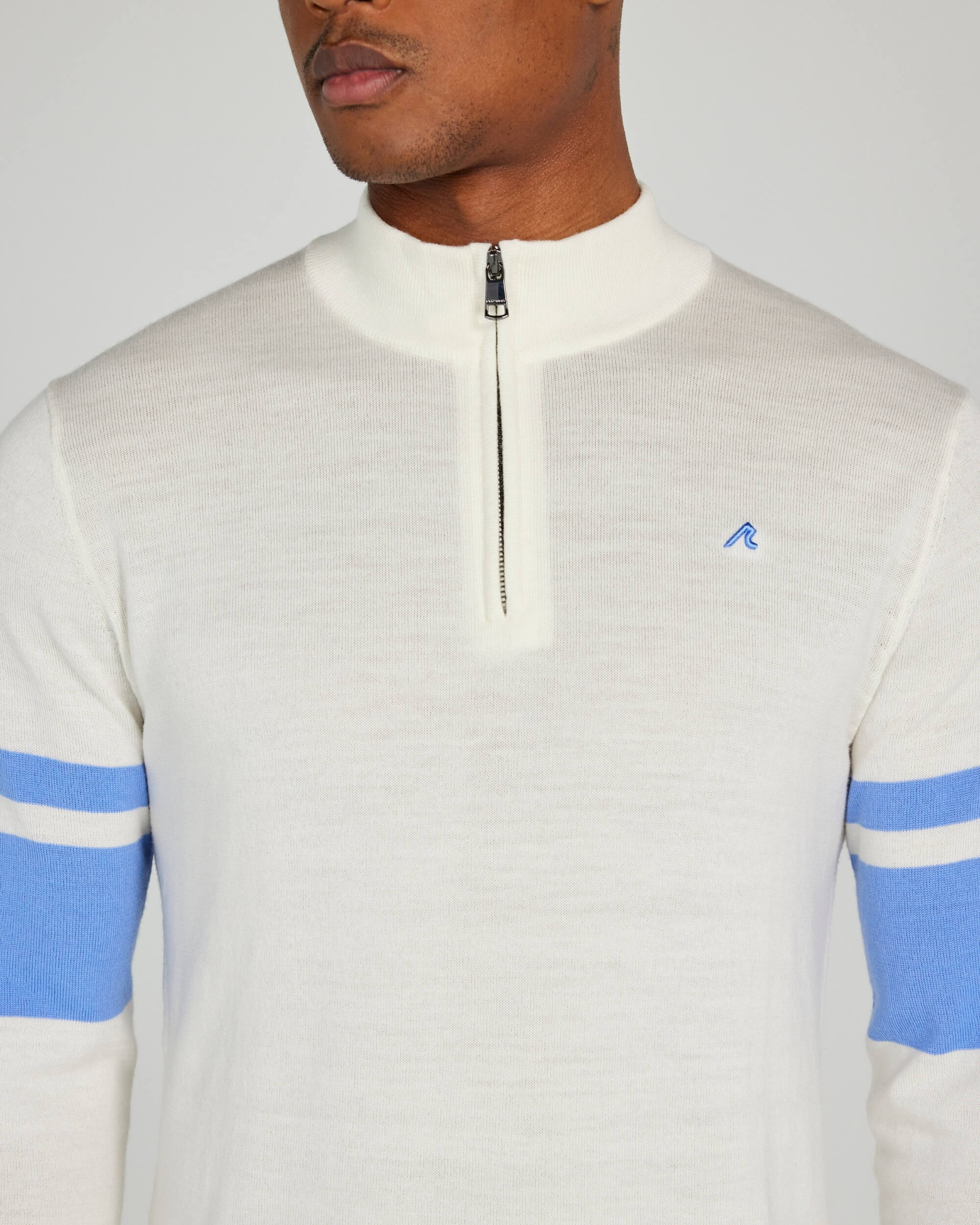 Stayner Merino Quarter Zip in Cream - Image 3