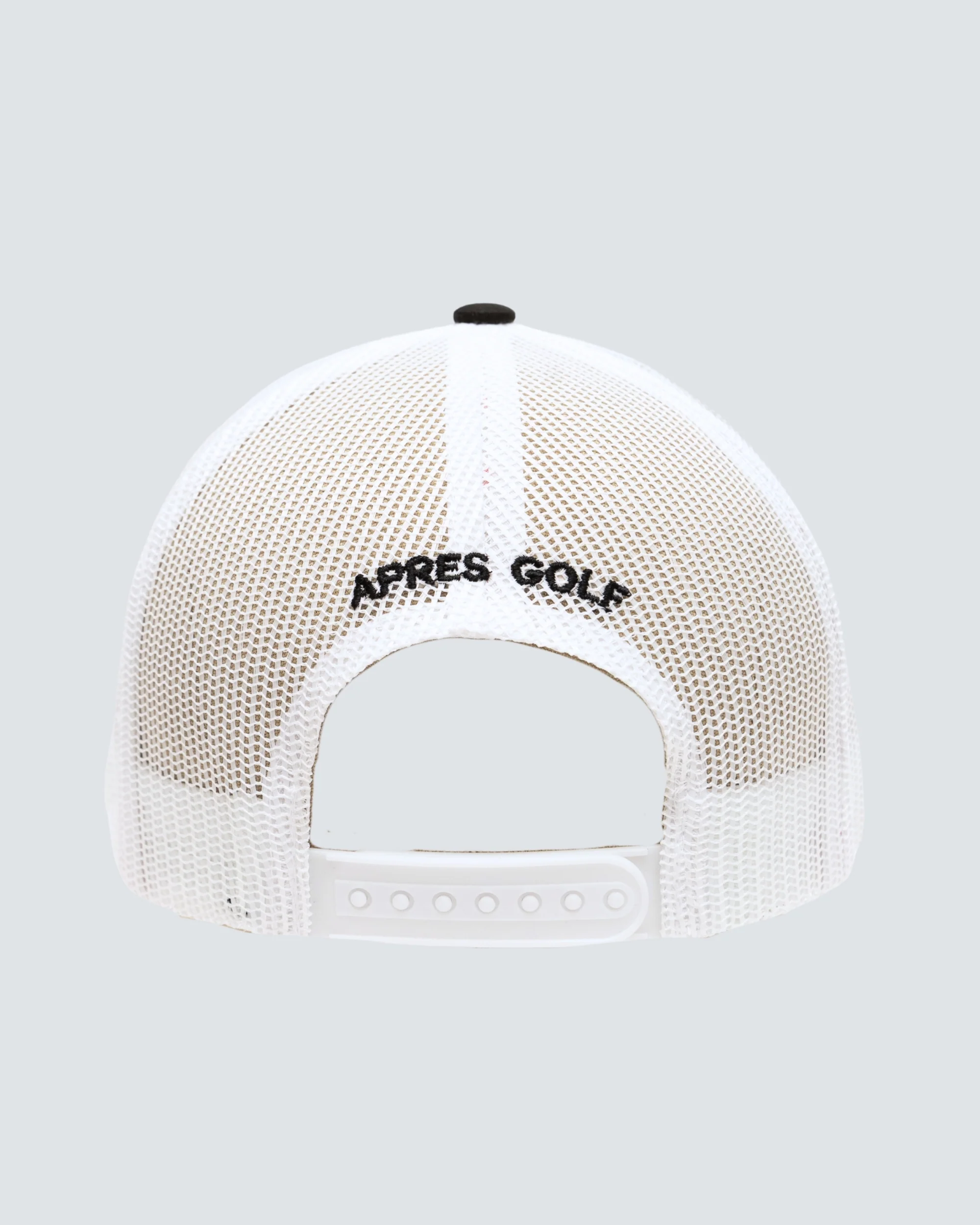 Stitched R Logo 5 Panel Trucker Mesh Hat in Tuxedo - Image 2