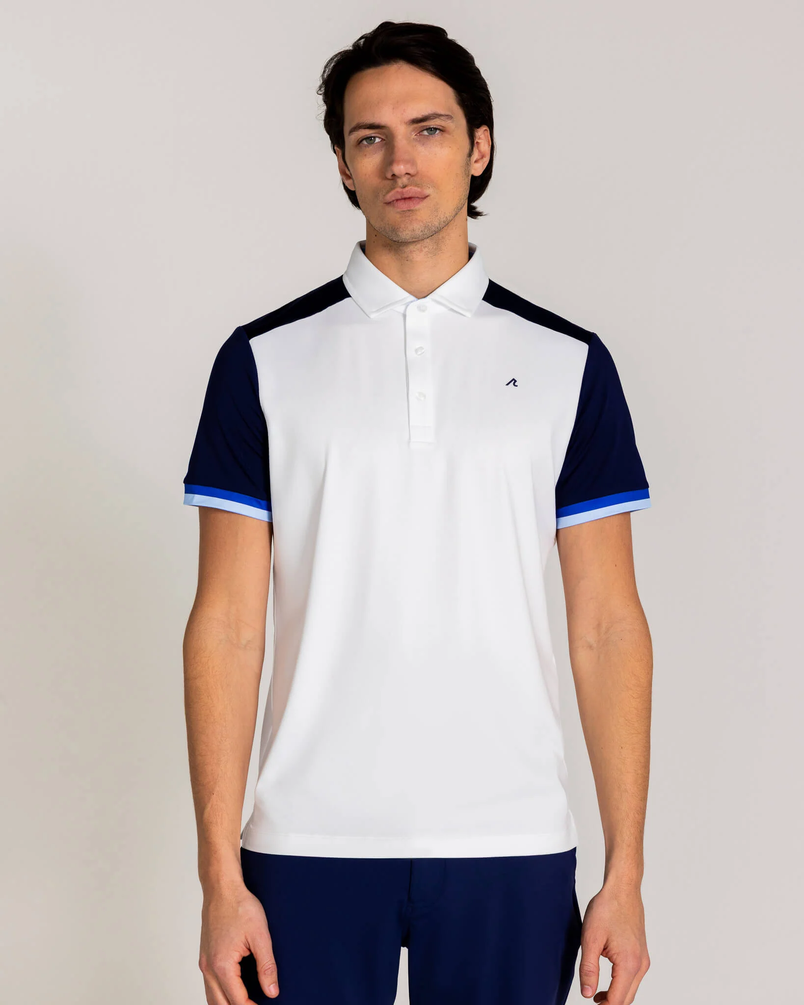 Sydney Polo in Bright White/Midnight Navy