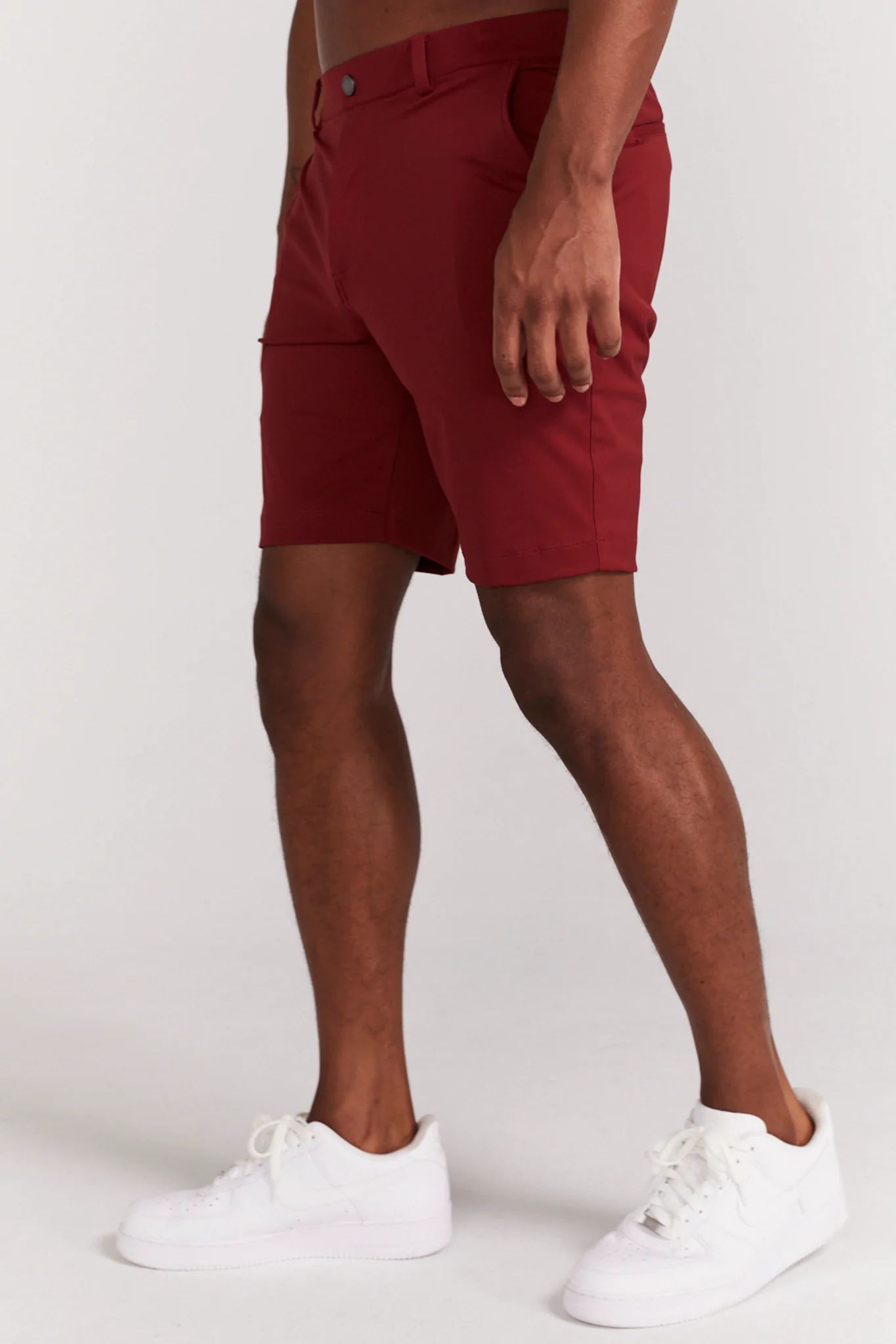 Varick Pull-On Short in Maroon - Image 3