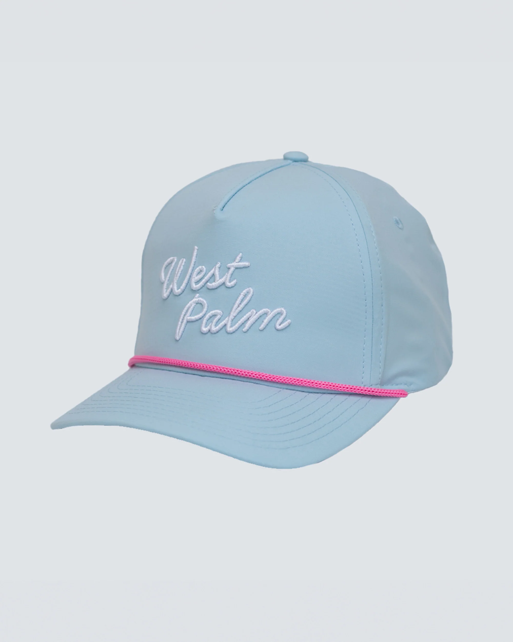 West Palm Script Hat in Sky Blue